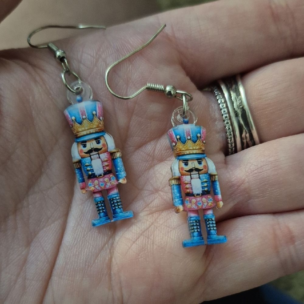 Colorful Nutcracker Earrings 2"